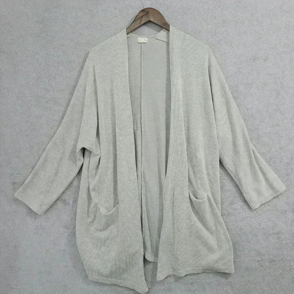Donni. OSFA Light Open Front Cardigan With Pockets Cotton & Polyester 23CT
